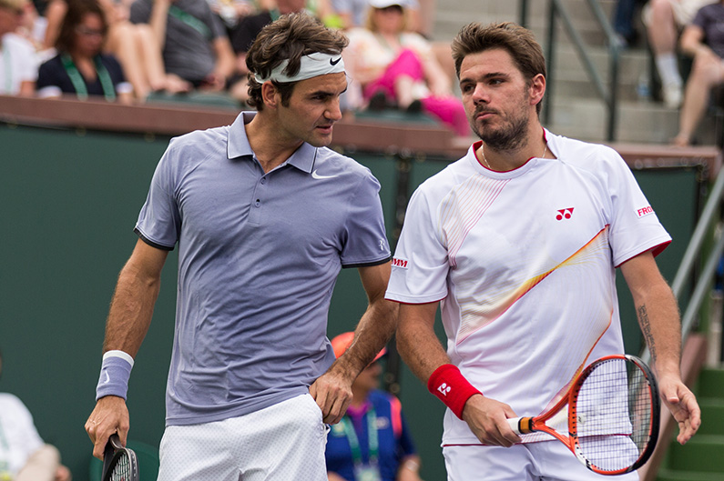Roger Federer en Stan Wawrinka - © Beth Wilson (Flickr)
