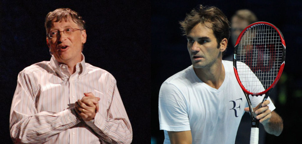 Bill Gates en Roger Federer - © Red Maxwell en Marianne Bevis (flickr.com)