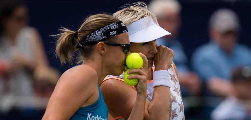 Kirsten Flipkens en Bethanie Mattek-Sands - © Jimmie48 Tennis Photography