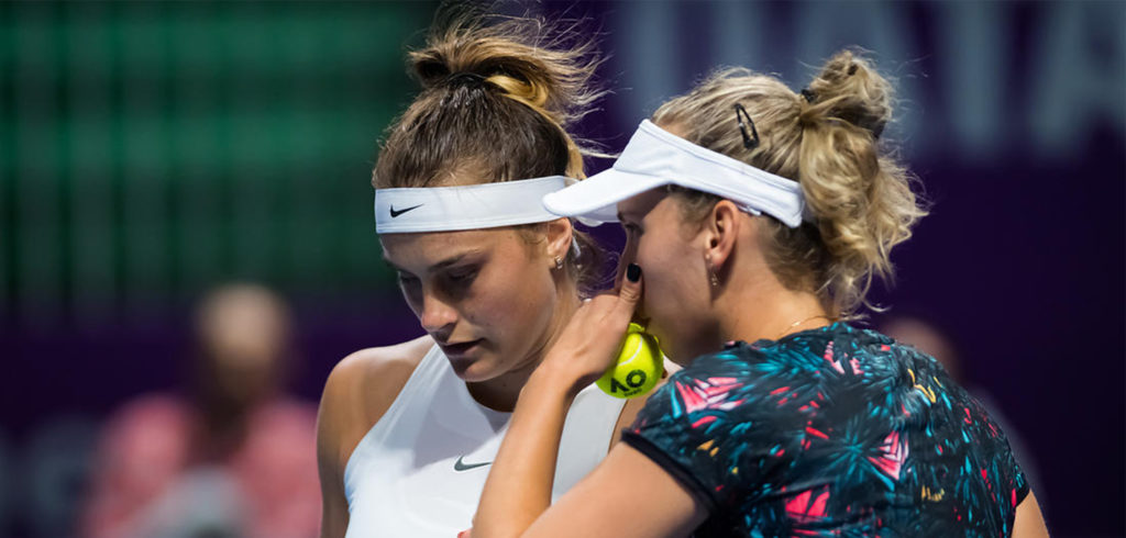 Elise Mertens en Aryna Sabalenka - © Jimmie48 Tennis Photography