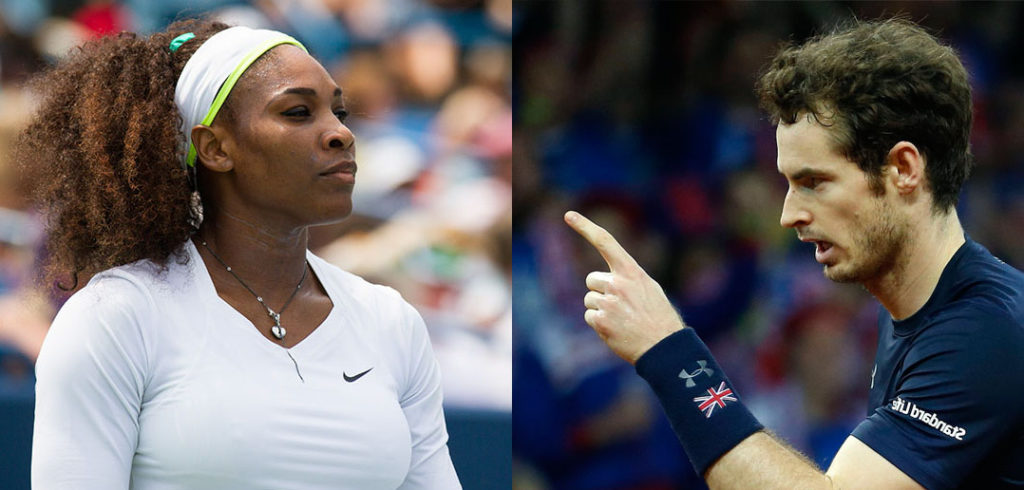 Serena Williams en Andy Murray - © Beth Wilson (Flickr) & Philippe Buissin/IMAGELLAN