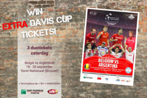 Tennisplaza België wedstrijd 3 extra duotickets Davis Cup België - Argentinië
