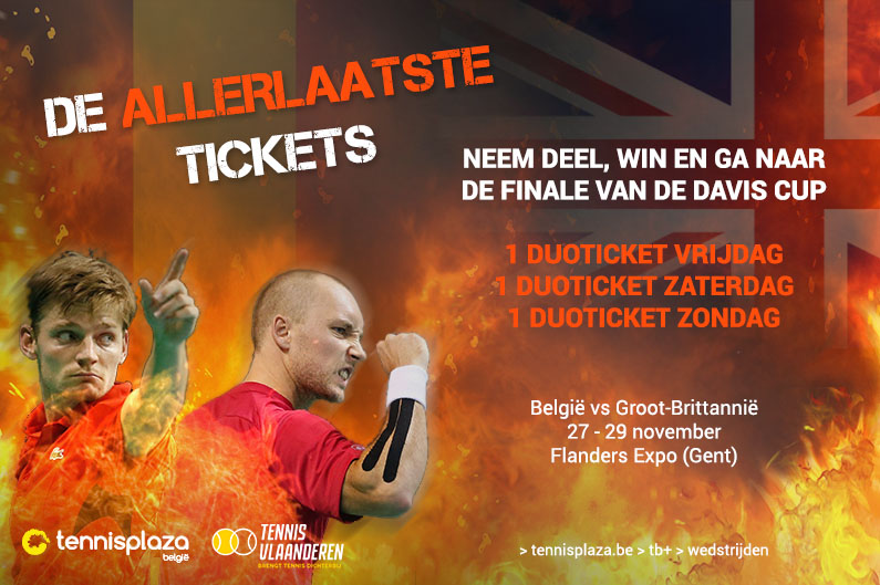 Tennisplaza België wedstrijd 3 duotickets Davis Cup-finale België - Groot-Brittannië