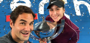 Roger Federer en Belinda Bencic - © Belinda Bencic (Twitter)