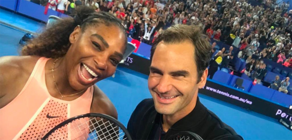 Serena Williams en Roger Federer - © Roger Federer (Twitter)