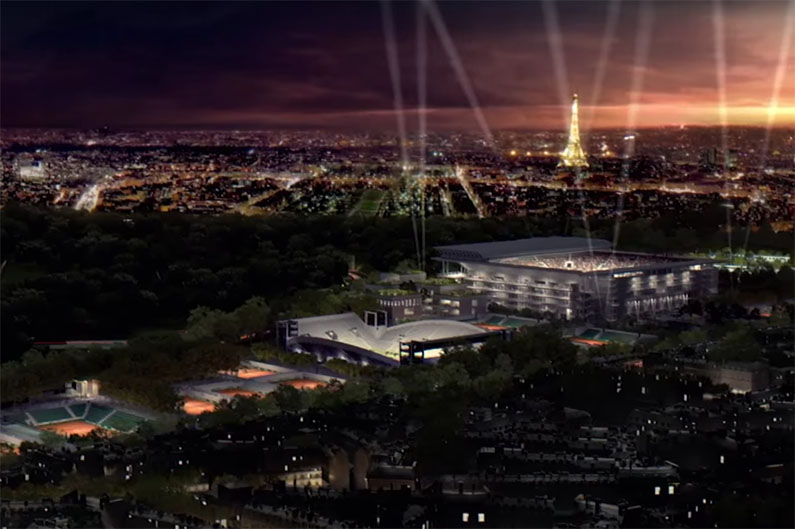 Nieuw stadion Roland Garros - © YouTube