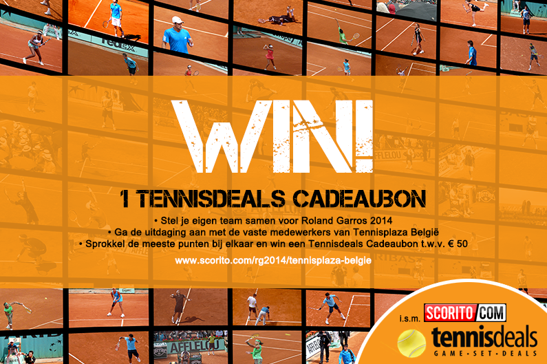 Tennisplaza België wedstrijd 1 Tennisdeals cadeaubon (Roland Garros 2014)