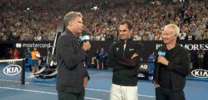 Will Ferrell, Roger Federer en John McEnroe - © YouTube Australian Open