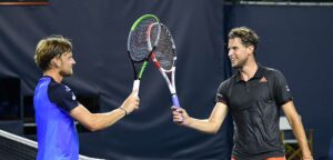 David Goffin en Dominic Thiem - © Ultimate Tennis Showdown