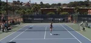 David Goffin en Stefanos Tsitsipas - © Ultimate Tennis Showdown (Instagram)