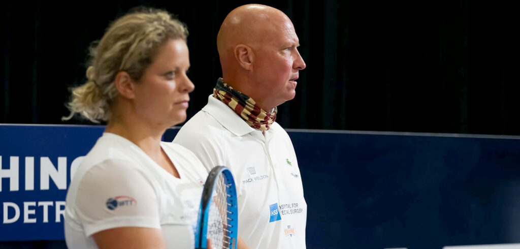 Kim Clijsters en Luke Jensen - © World TeamTennis