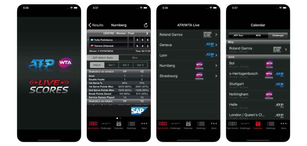 WTA/ATP Live Sores App - © App Store