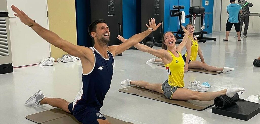 Novak Djokovic en Nina Derwael - © Team Belgium (Instagram)
