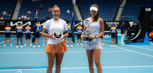 Sofia Costoulas en Petra Marcinko op de Australian Open in 2022 - © Jimmie48 Tennis Photography