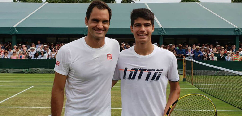 Roger Federer en Carlos Alcaraz - © Carlos Alcaraz (Twitter)