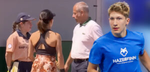 Ballenmeisje na bal Miyu Kato op Roland Garros en Stijn Van Doninck - © YouTube video en Leo Stolck