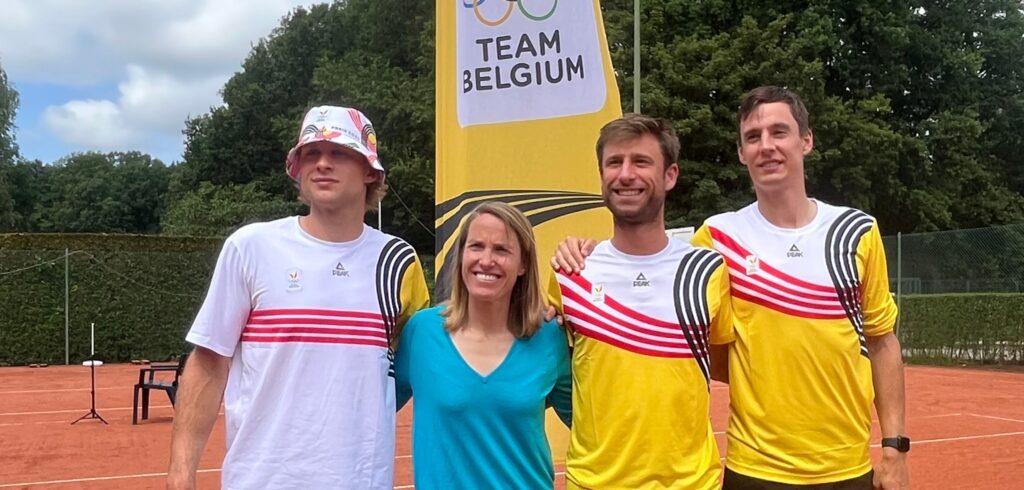 Zizou Bergs, Justine Henin, Sander Gillé en Joran Vliegen - © Tennis Belgium