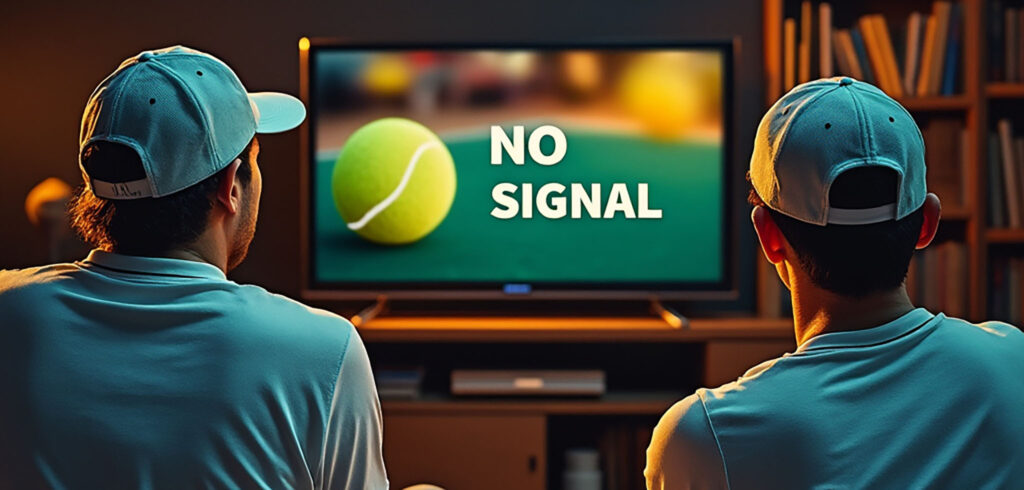 Tennisfans voor tv - © Tennisplaza (Grok-2, 6 september 2024)