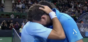 Novak Djokovic en Juan Martin del Potro - © YouTube video