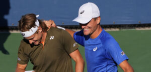 Zizou Bergs en Raphaël Collignon op de US Open op 29 augustus 2025 - © Jeff Dean/USTA