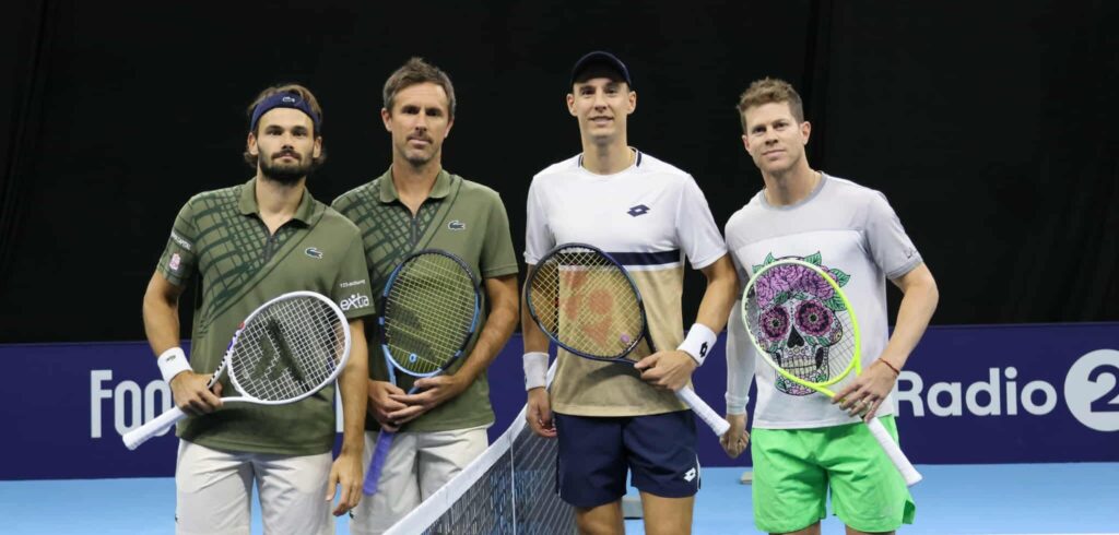 Joran Vliegen, Ariel Behar, Hugo Nys en Edouard Roger-Vasselin - © Betty Stolck (Tennisplaza)