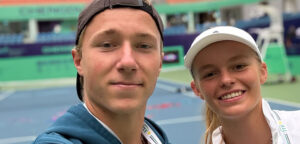 Max Schoenhaus en Jeline Vandromme op de ITF World Tennis Tour Junior Finals in Chengdu - © ITF Tennis (Instagram)