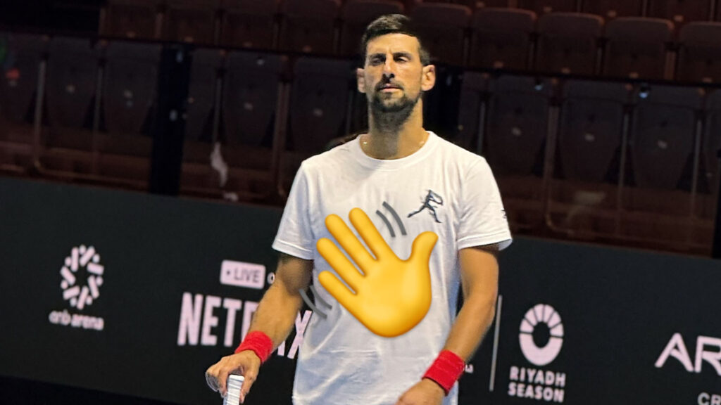 Training Novak Djokovic op Six Kings Slam op 15 oktober in Riyad - © Christophe Moons (Tennisplaza)