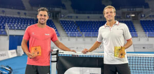 Alberto Barroso Campos en Michaël Geerts op ATP Challenger Athene op 29 november 2025 - © Michaël Geerts (Instagram)