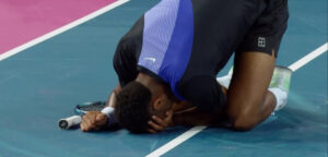 Giovanni Mpetshi Perricard op ATP Montpellier op 2 februari 2026 - © L'Équipe