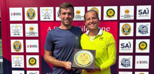 Hanne Vandewinkel en Romain Barbosa op ITF Pune op 15 februari 2026 - © Hanne Vandewinkel (Instagram)