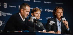 David Goffin en Dick Norman - © Jonathan Douette (BNP Paribas Fortis European Open)