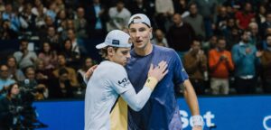 Zizou Bergs en Jan-Lennard Struff - ©️ Jonathan Douette – BNP Paribas Fortis European Open
