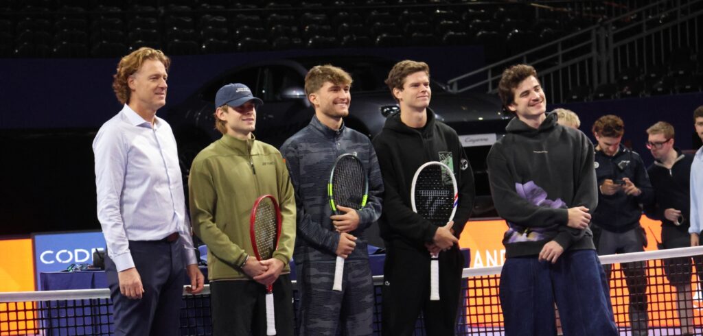 Zizou Bergs, Raphaël Collignon, Alexander Blockx, Dick Norman en Henri PFR - © Betty Stolck (Tennisplaza)